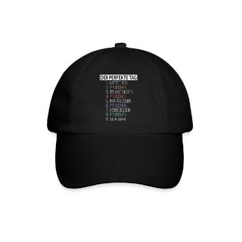 Der Perfekte Tag Pfuschen - Baseballkappe - Schwarz/Schwarz - Vorne