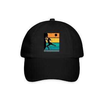 Retro Boulder Rock Climbing Free Climbing - Baseball Cap - black/black - Front