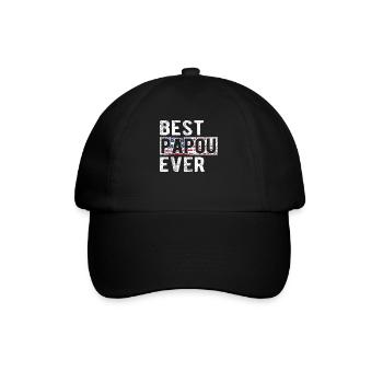 Meilleur Papou Papou Papou Fête des Pères Papou grand-père - Casquette classique - noir/noir - Devant