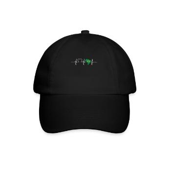 Brazil Heartbeat Flag Vintage Brazil - Baseball Cap - black/black - Front