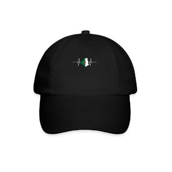 Algeria Heartbeat Flag Vintage Algeria - Baseball Cap - black/black - Front