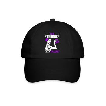 Ich bin stärker als Epilepsie Epileptische Epilepsie - Baseballkappe - Schwarz/Schwarz - Vorne