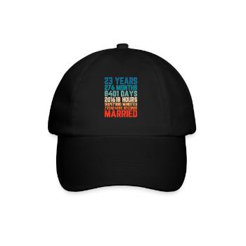 23 Jahre verheiratet Hochzeit Ehe Spruch Geschenk - Baseballkappe - Schwarz/Schwarz - Vorne