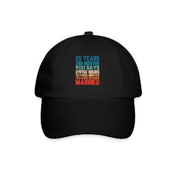 25 Jahre verheiratet Hochzeit Ehe Spruch Geschenk - Baseballkappe - Schwarz/Schwarz - Vorne