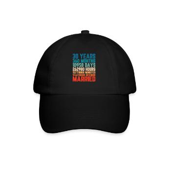 30 Jahre verheiratet Hochzeit Ehe Spruch Geschenk - Baseballkappe - Schwarz/Schwarz - Vorne
