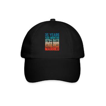35 Jahre verheiratet Hochzeit Ehe Spruch Geschenk - Baseballkappe - Schwarz/Schwarz - Vorne