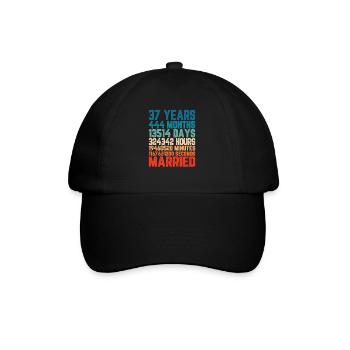 37 Jahre verheiratet Hochzeit Ehe Spruch Geschenk - Baseballkappe - Schwarz/Schwarz - Vorne