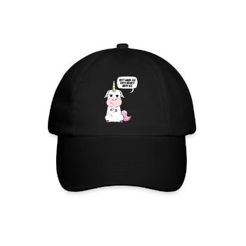 Nett kann ich auch bringt aber nix Einhorn - Baseballkappe - Schwarz/Schwarz - Vorne