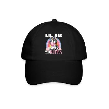 Jüngste Schwester Zwillingsschwester Einhorn - Baseballkappe - Schwarz/Schwarz - Vorne