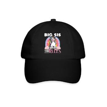 Big Sis Älteste Schwester Zwillingsschwester - Baseballkappe - Schwarz/Schwarz - Vorne