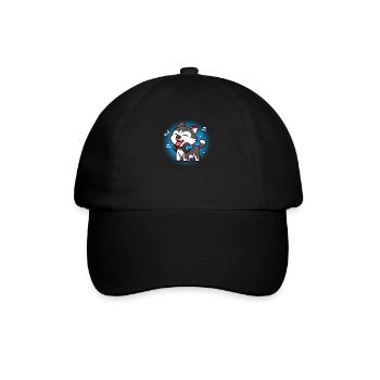 Sibirischer Husky - Baseballkappe - Schwarz/Schwarz - Vorne