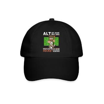 hockey senioren sport feldhockey alt hockeyspieler - Baseballkappe - Schwarz/Schwarz - Vorne
