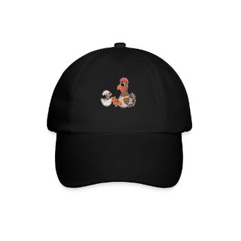 Poulet avec bébé poulet - Casquette classique - noir/noir - Devant