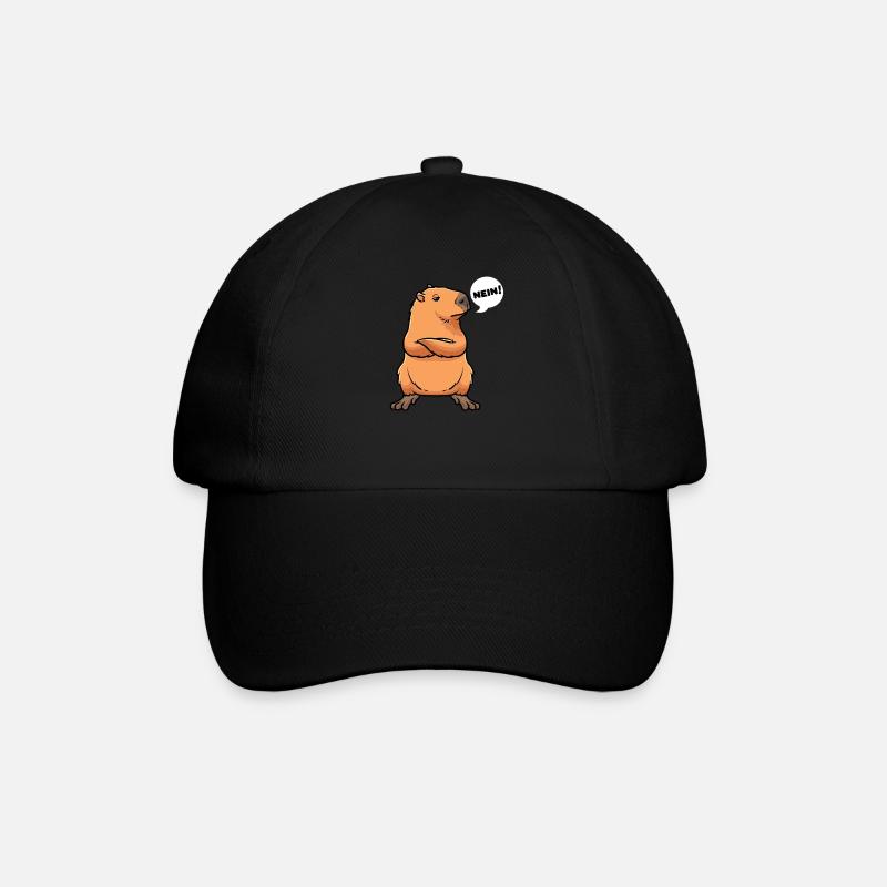 Capybara Wasserschwein - Baseballkappe - Schwarz/Schwarz