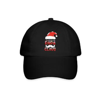 Weihnachten Papa Claus Vater - Baseballkappe - Schwarz/Schwarz - Vorne
