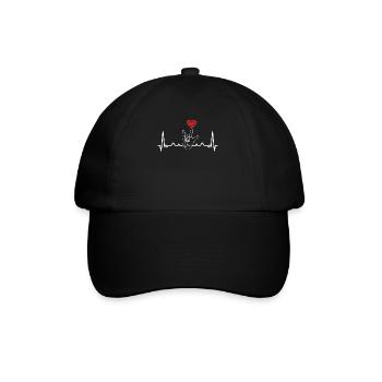 Sign Language Heartbeat Heart - Baseball Cap - black/black - Front