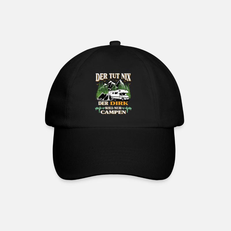 Camper Dirk der tut nix der will nur campen - Baseballkappe - Schwarz/Schwarz