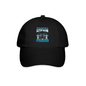 Unterschätze Niemals Einen Alten Mann Mit Pfeil - Baseballkappe - Schwarz/Schwarz - Vorne