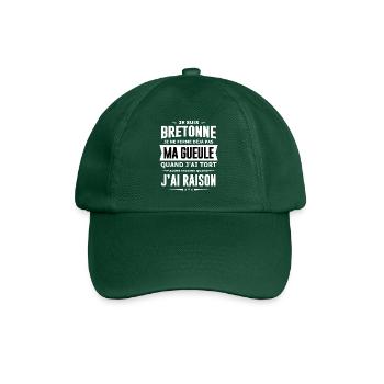 Bretonne je ferme pas ma gueule humour bretagne - Casquette classique - vert bouteille - Devant