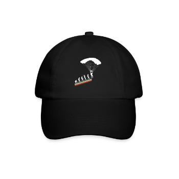 Evolution Vintage Retro Skydiver Skydiver Skydiving - Baseball Cap - black/black - Front