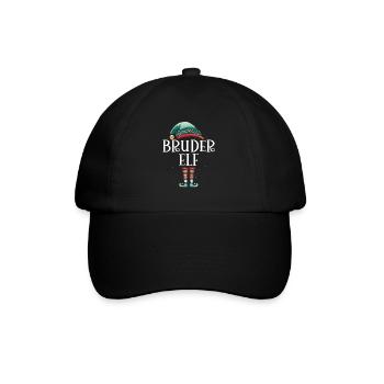 Weihnachten Partnerkostüm Bruder Elf Elfe Elfen - Baseballkappe - Schwarz/Schwarz - Vorne