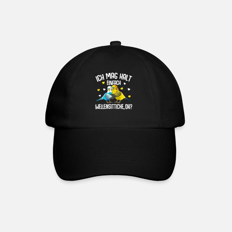 Ich mag halt Wellensittiche Welli - Baseballkappe - Schwarz/Schwarz