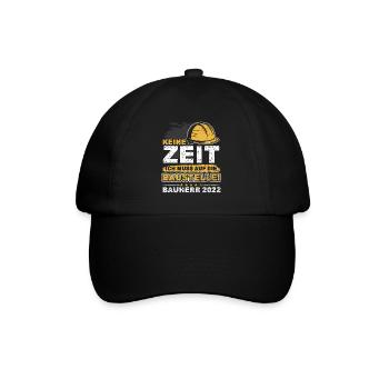 Bauherren Geschenk - Bauherr 2022 - Baseballkappe - Schwarz/Schwarz - Vorne