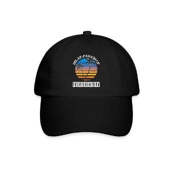 Fuerteventura Sommer Sonne Strand Meer Palmen - Baseballkappe - Schwarz/Schwarz - Vorne