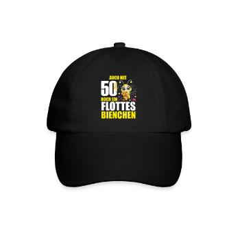 50 Geburtstag Frauen Geschenk lustig Biene Imker - Baseballkappe - Schwarz/Schwarz - Vorne