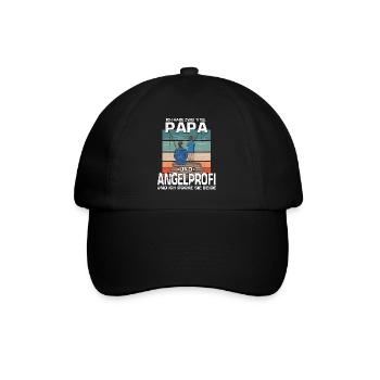 Kultiges Angler Fisch Papa Sportangler Angeln - Baseballkappe - Schwarz/Schwarz - Vorne