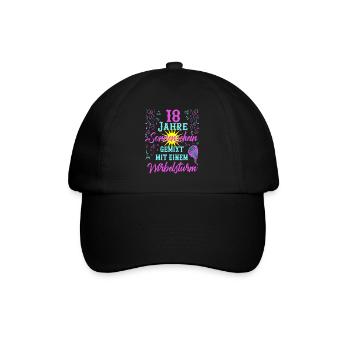 18 Geburtstag Frauen Geschenk 18 Jahre Geburtstag - Baseballkappe - Schwarz/Schwarz - Vorne