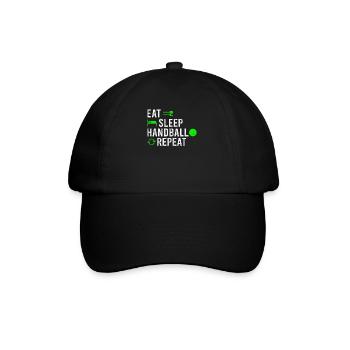 Eat Sleep Handball Repeat - Baseball Cap - black/black - Front