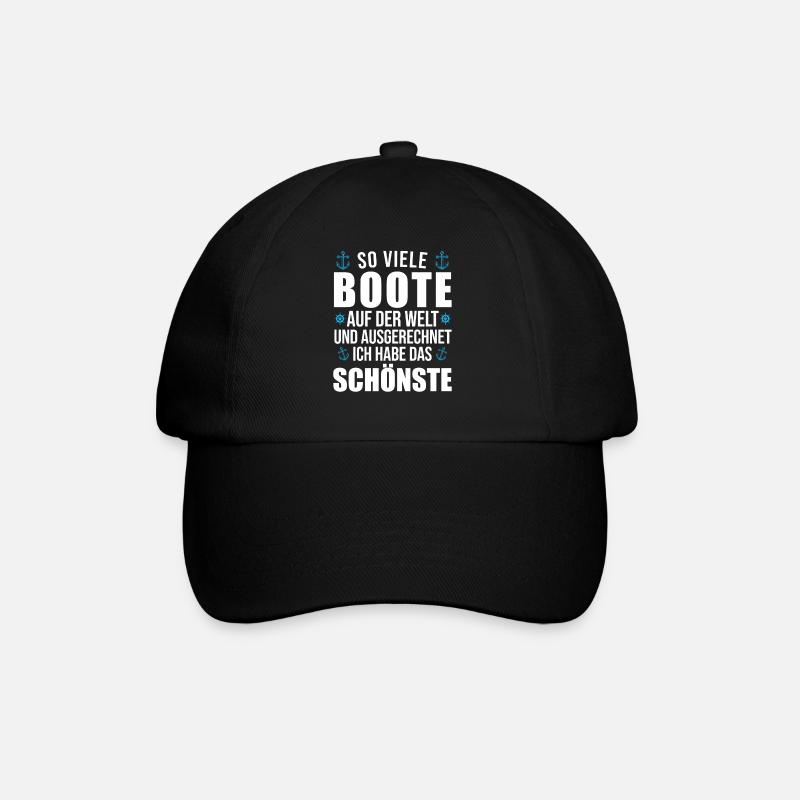 Motorboot Bootsfahrten Bootsfahrer Geschenk - Baseballkappe - Schwarz/Schwarz