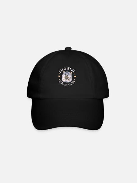 Hamster - Baseballkappe - Schwarz/Schwarz