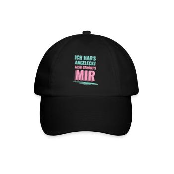 Ich habs angeleckt also ists meins - Baseballkappe - Schwarz/Schwarz - Vorne