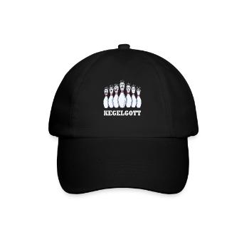 Bowling Bowlingkegel Kegelgott Spruch Kegelclub - Baseballkappe - Schwarz/Schwarz - Vorne