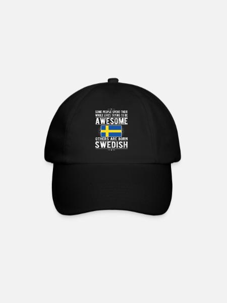 Schwede Schweden Flagge Schwedische Herkunft - Baseballkappe - Schwarz/Schwarz