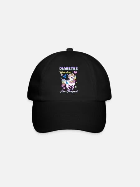 Diabetes Warriors Are Magical Cute Unicorn - Baseball Cap - black/black