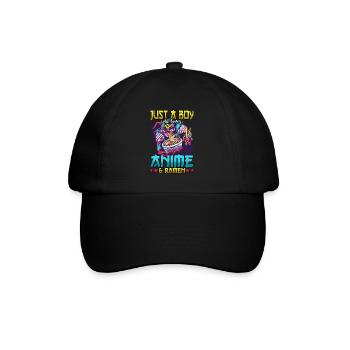 Otaku Just A Boy Who Loves Anime And Ramen Manga - Baseball Cap - black/black - Front