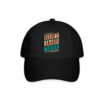 Nach Lehrling und Geselle Meister bestanden - Baseballkappe - Schwarz/Schwarz - Vorne