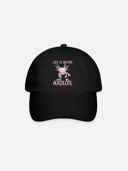 Livet er bedre med en Axolotl - Baseballcap - svart/svart