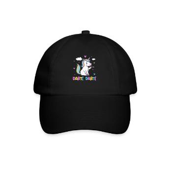 Darti Darti Einhorn Dartspieler Dart Einhorn - Baseballkappe - Schwarz/Schwarz - Vorne