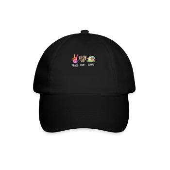 Book Reading Quote Peace Love Books - Baseball Cap - black/black - Front