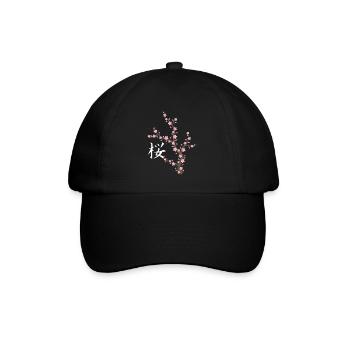 Fleur de cerisier japonais Kawaii - Casquette classique - noir/noir - Devant
