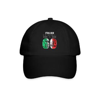 Italian Original 1960 62 Birthday Italy Flag - Baseball Cap - black/black - Front