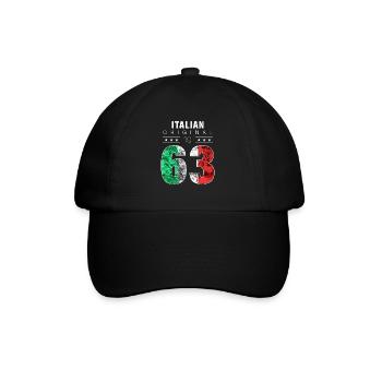 Italian Original 1963 59 birthday Italy flag - Baseball Cap - black/black - Front