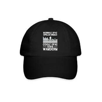 Wanderer Opa Bergsteiger Geschenk - Baseballkappe - Schwarz/Schwarz - Vorne