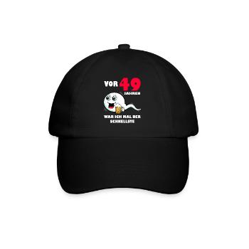 49. Geburtstag lustig 49.Ehrentag 49. Jubiläum - Baseballkappe - Schwarz/Schwarz - Vorne