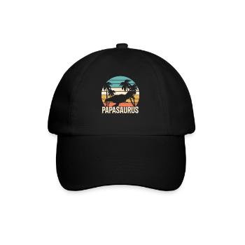 Papasaurus T-Rex Papa Father's Day Dad - Baseball Cap - black/black - Front