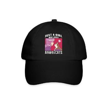 Juste une fille qui aime Anime et Cats Anime Merch - Casquette classique - noir/noir - Devant